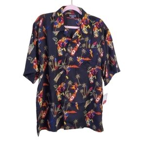 Pacific & Co NWT Parrot Beer Bottle Black Hawaiian Shirt Size M